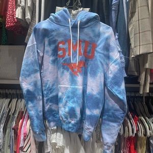 SMU tie dye hoodie sweatshirt
